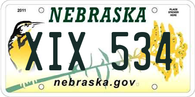NE license plate XIX534