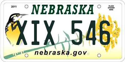 NE license plate XIX546