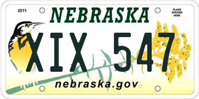 NE license plate XIX547