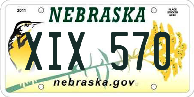 NE license plate XIX570