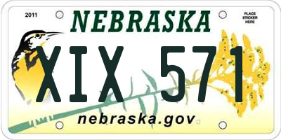 NE license plate XIX571