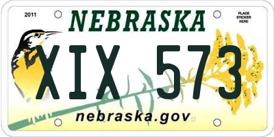 NE license plate XIX573