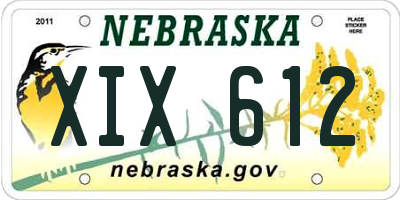 NE license plate XIX612