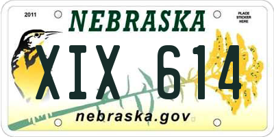 NE license plate XIX614