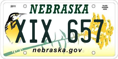 NE license plate XIX657
