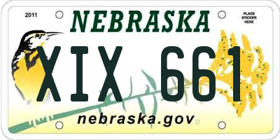 NE license plate XIX661