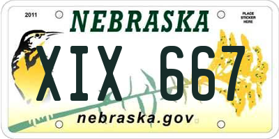NE license plate XIX667