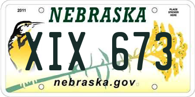 NE license plate XIX673