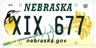 NE license plate XIX677