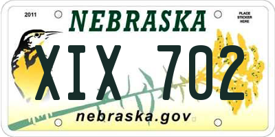 NE license plate XIX702