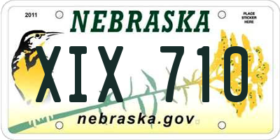 NE license plate XIX710