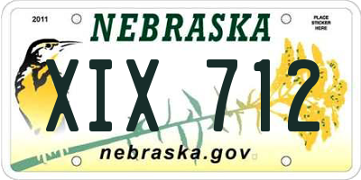 NE license plate XIX712