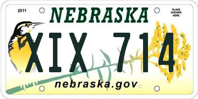 NE license plate XIX714