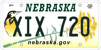 NE license plate XIX720