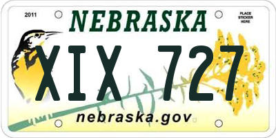 NE license plate XIX727