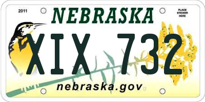 NE license plate XIX732