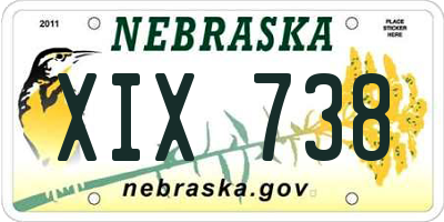 NE license plate XIX738