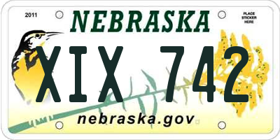 NE license plate XIX742