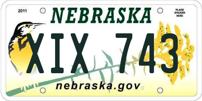 NE license plate XIX743