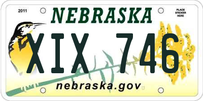 NE license plate XIX746
