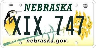 NE license plate XIX747