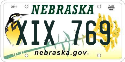 NE license plate XIX769
