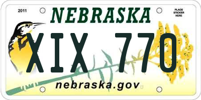 NE license plate XIX770
