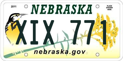 NE license plate XIX771
