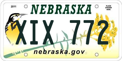 NE license plate XIX772