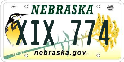 NE license plate XIX774