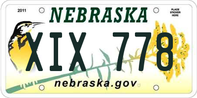 NE license plate XIX778