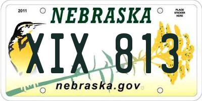 NE license plate XIX813