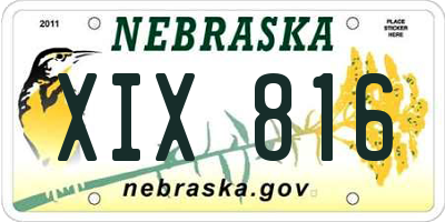 NE license plate XIX816