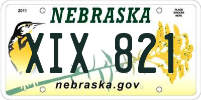 NE license plate XIX821