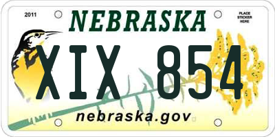 NE license plate XIX854