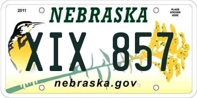 NE license plate XIX857
