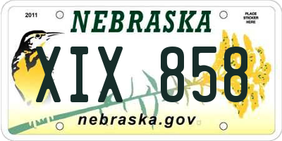 NE license plate XIX858