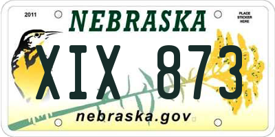 NE license plate XIX873