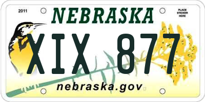 NE license plate XIX877