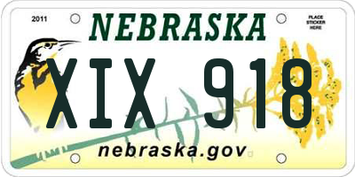 NE license plate XIX918