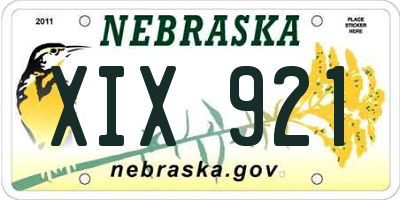 NE license plate XIX921