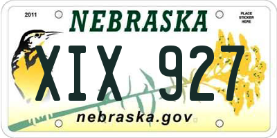 NE license plate XIX927