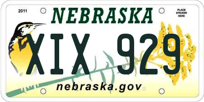 NE license plate XIX929