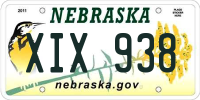 NE license plate XIX938