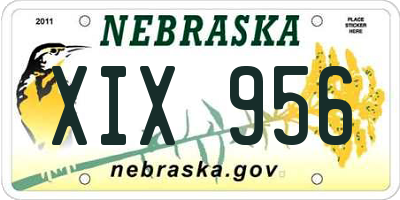 NE license plate XIX956