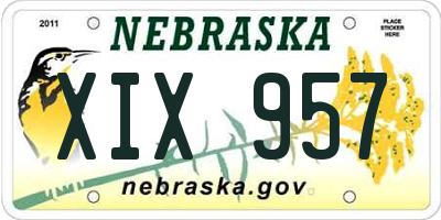 NE license plate XIX957