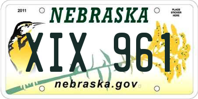 NE license plate XIX961