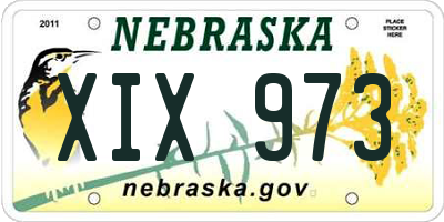 NE license plate XIX973