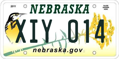 NE license plate XIY014