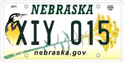 NE license plate XIY015